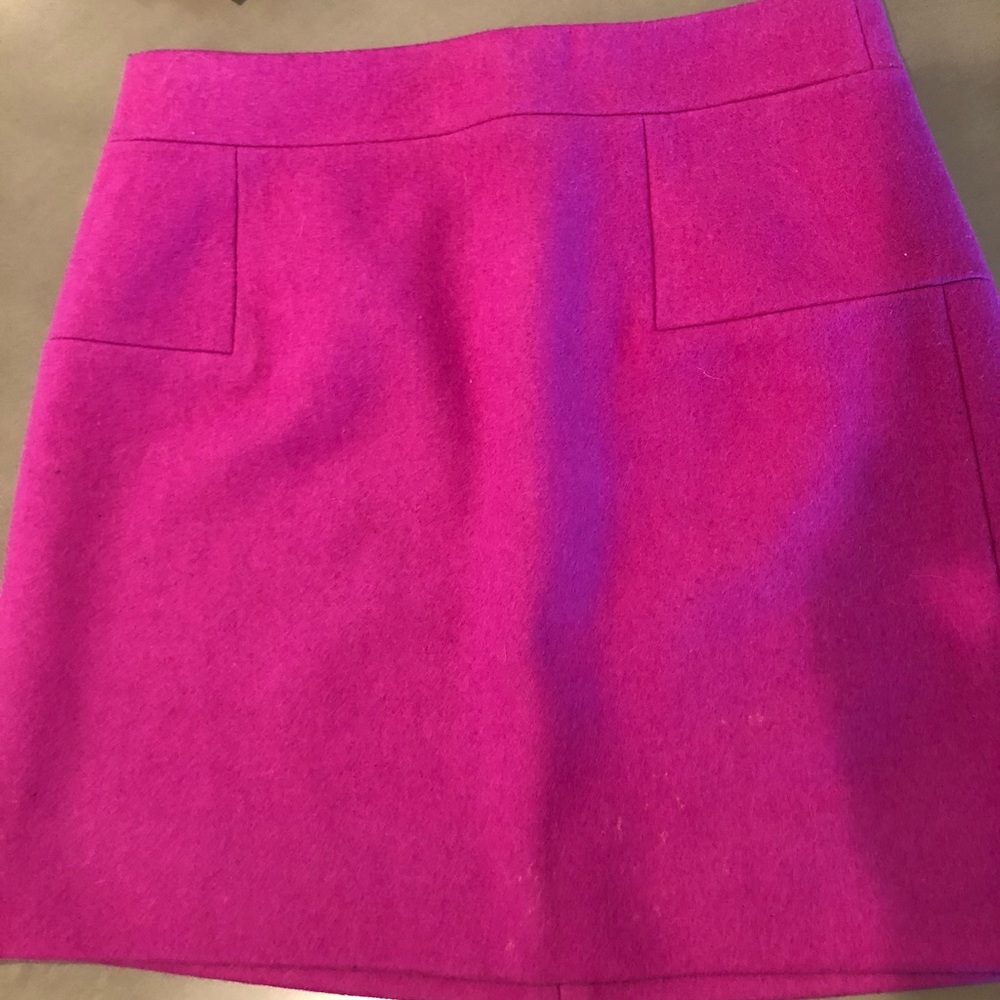 JCREW EUC wool lined mini magenta skirt (2)